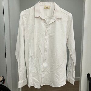 YOUNGLA White Dress Shirt Men SIZE M